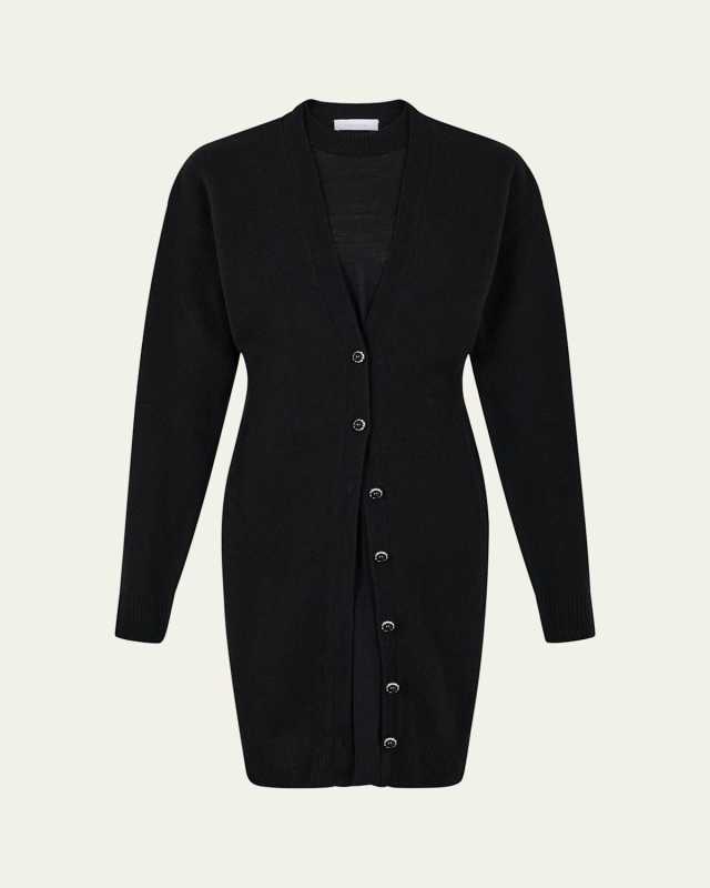 Layered Cardigan Wool-Cashmere Mini Dress